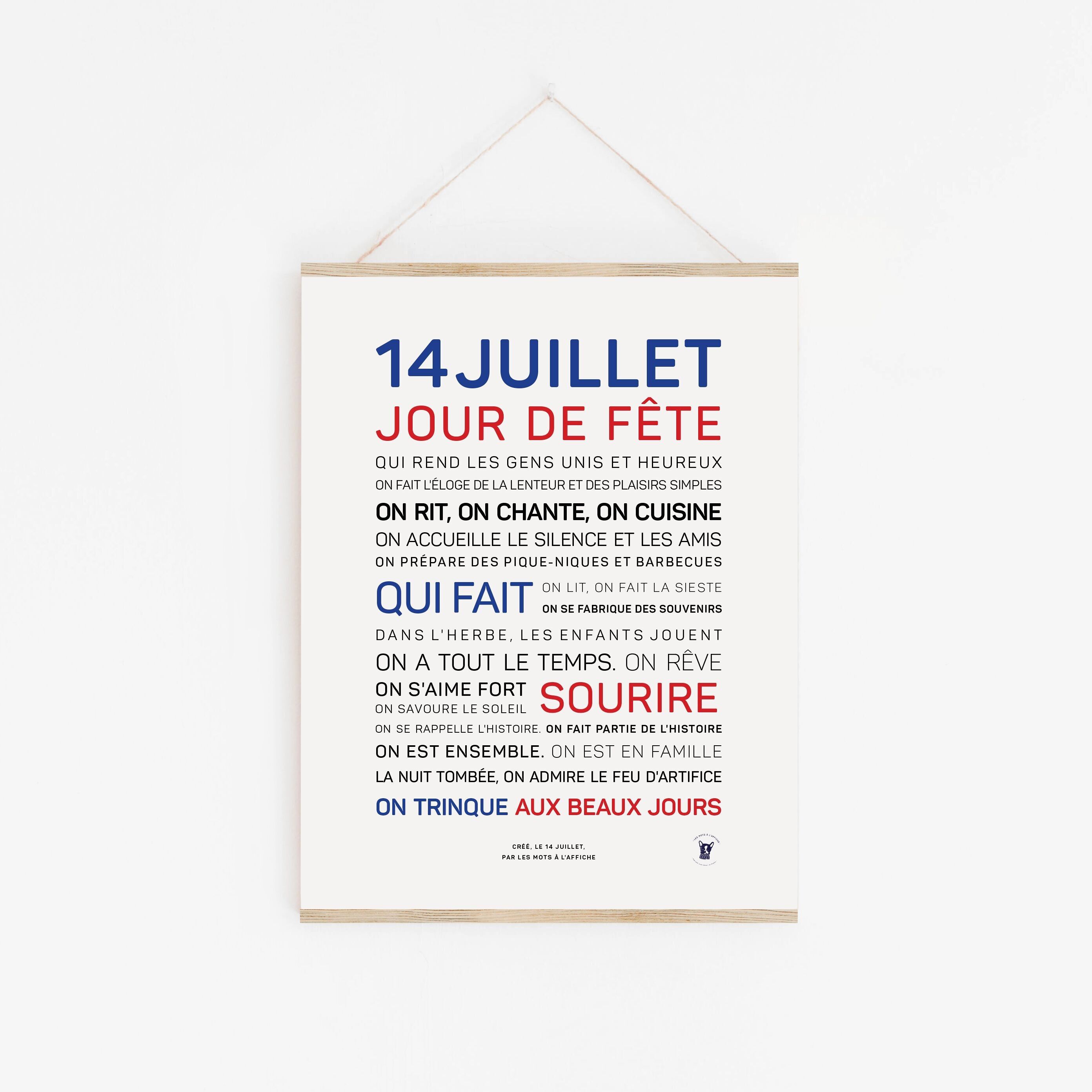 Poster 14. Juli, Feiertag (Farben) (A2, A3, A4, A5)