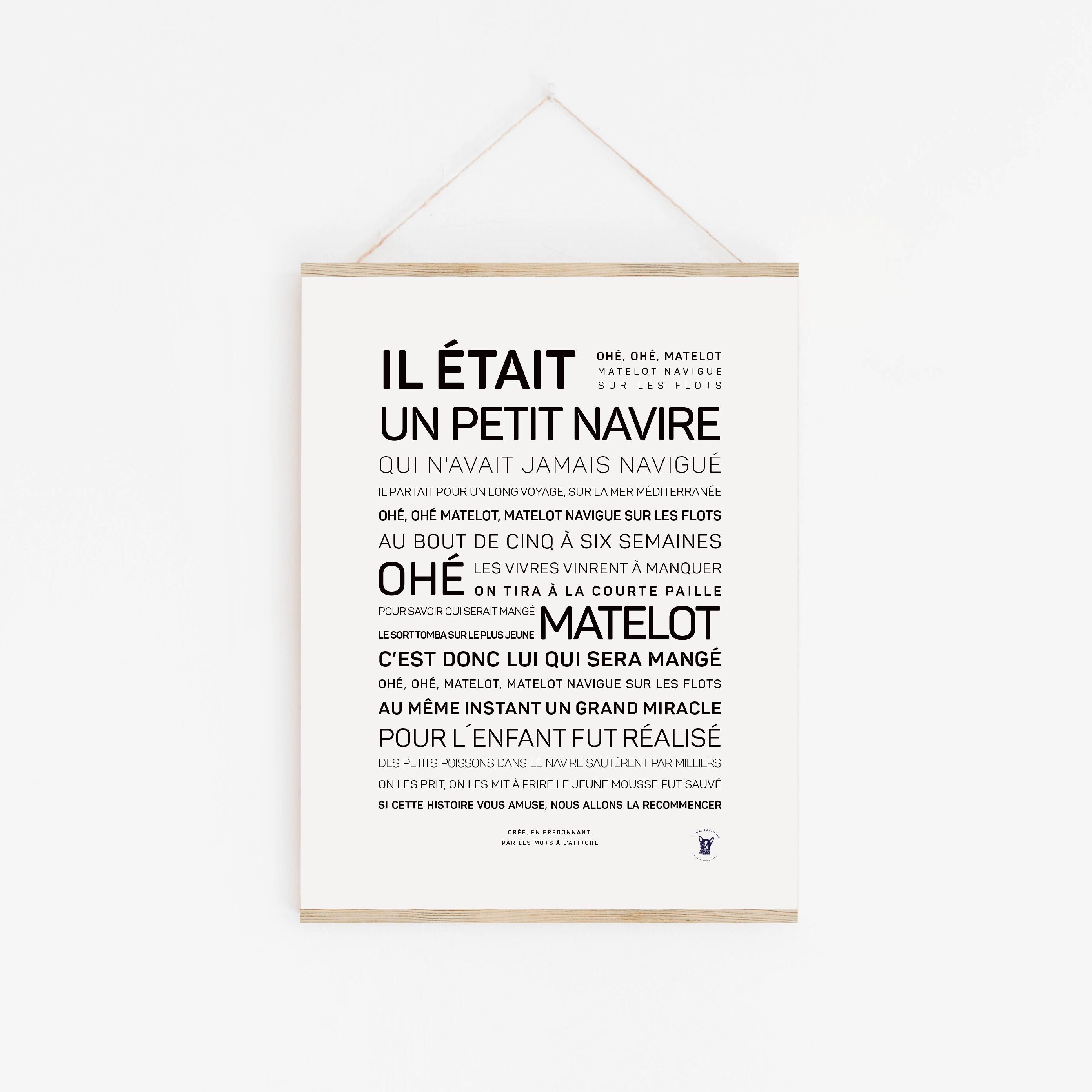 Kinderreim-Poster: Es war einmal ein kleines Schiff (A2, A3, A4, A5)