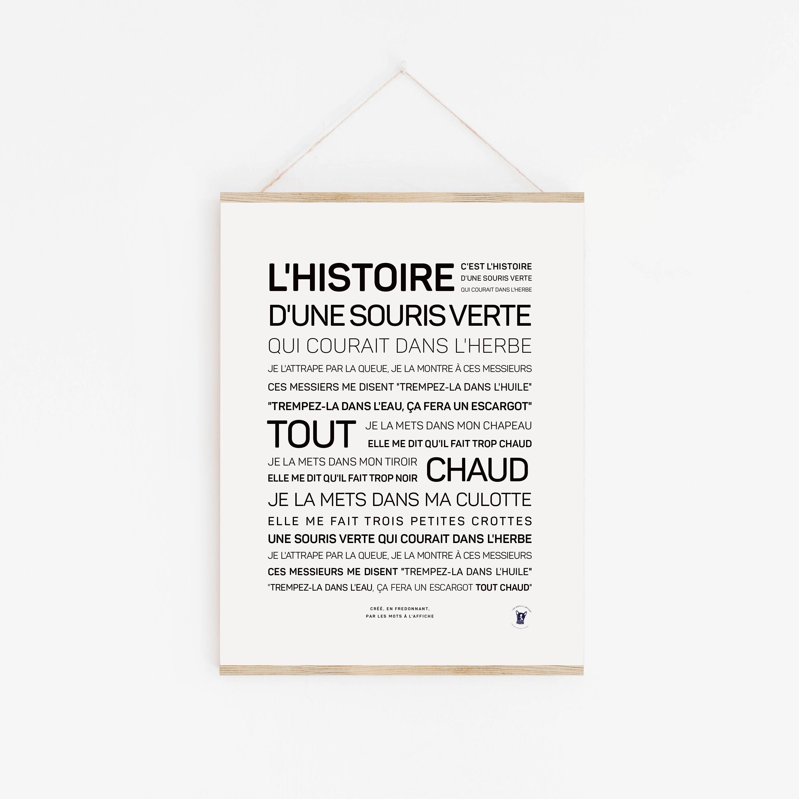 Kinderreim-Poster: Eine grüne Maus (A2, A3, A4, A5)