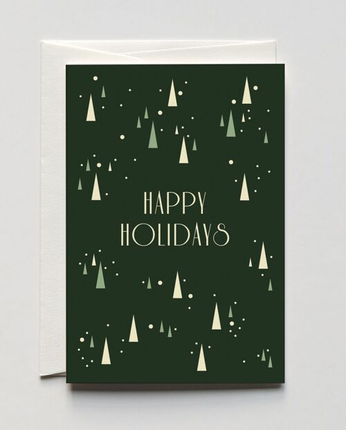 Weihnachtskarte Sparkling Green Trees, mit Umschlag