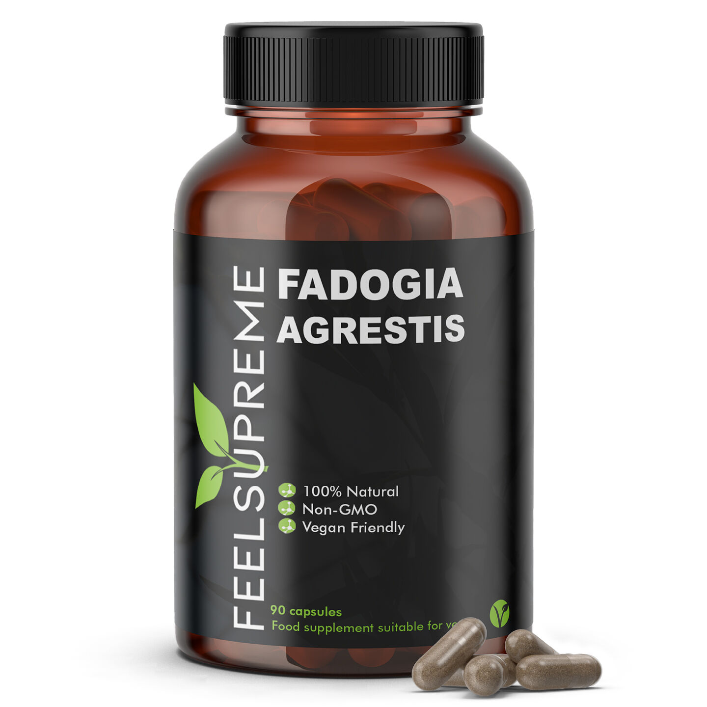Feel Supreme Fadogia Agrestis Supplement | Natural Testosterone Booster | Supports Muscle Growth, Energy & Endurance | Pure Extract, Vegan Friendly | 90 Capsules