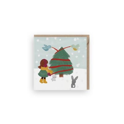 Decorating tree, Copy Christmas card box