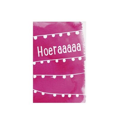 Hurray, pink, gift tag