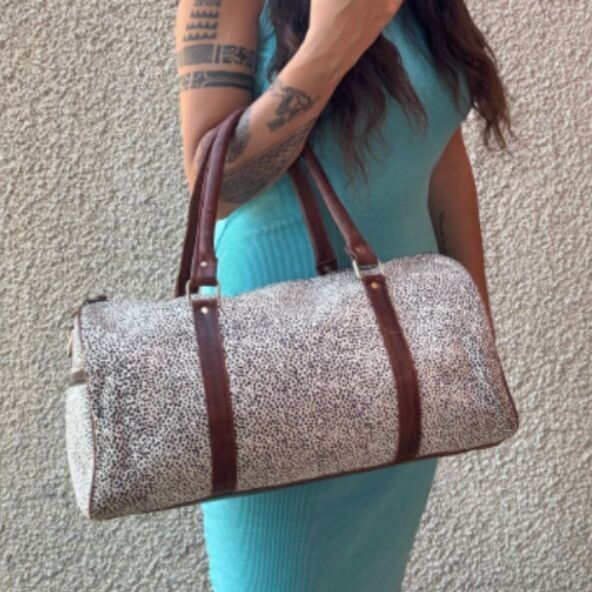 Borsa da viaggio in pelle riciclata - AMBRA