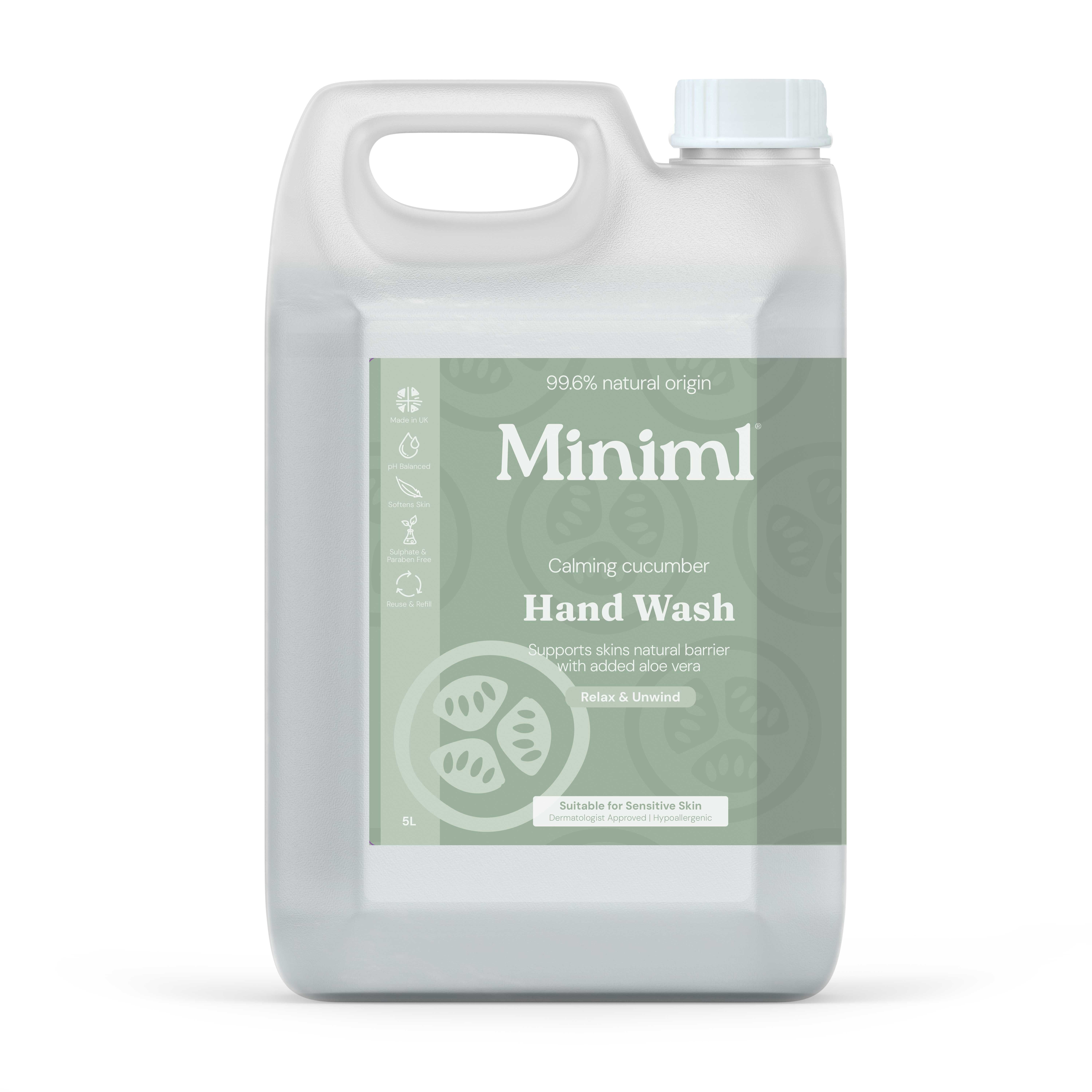 Hand Soap - Cucumber + Aloe Vera -  5L Refill (MIN297)