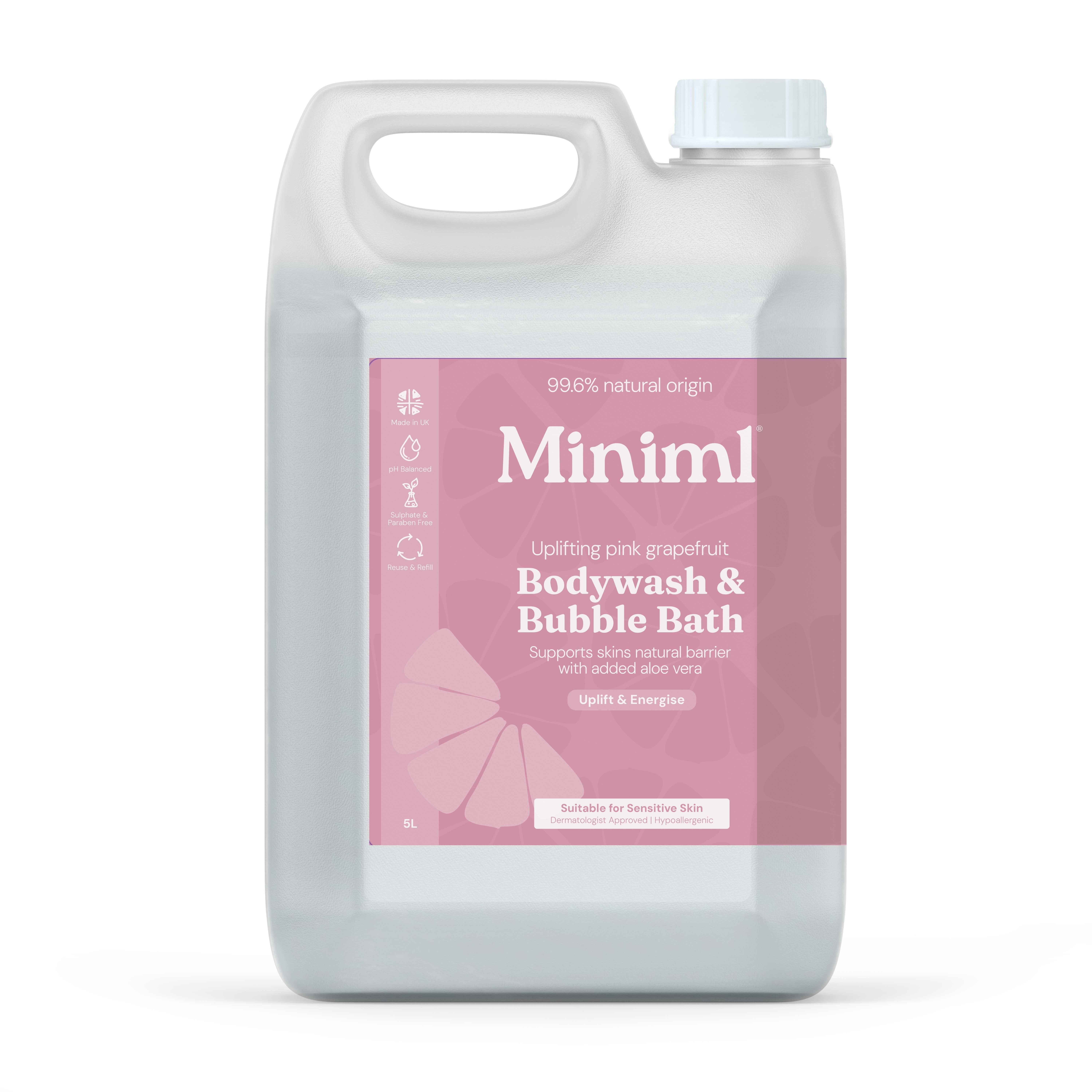 Bodywash + Bubblebath - Pink Grapefruit + Aloe Vera - 5L Refill (MIN123)