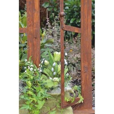 Decorazione in metallo arrugginito per il giardino – Decorazione per finestre vintage – Finestra decorativa antiruggine in metallo