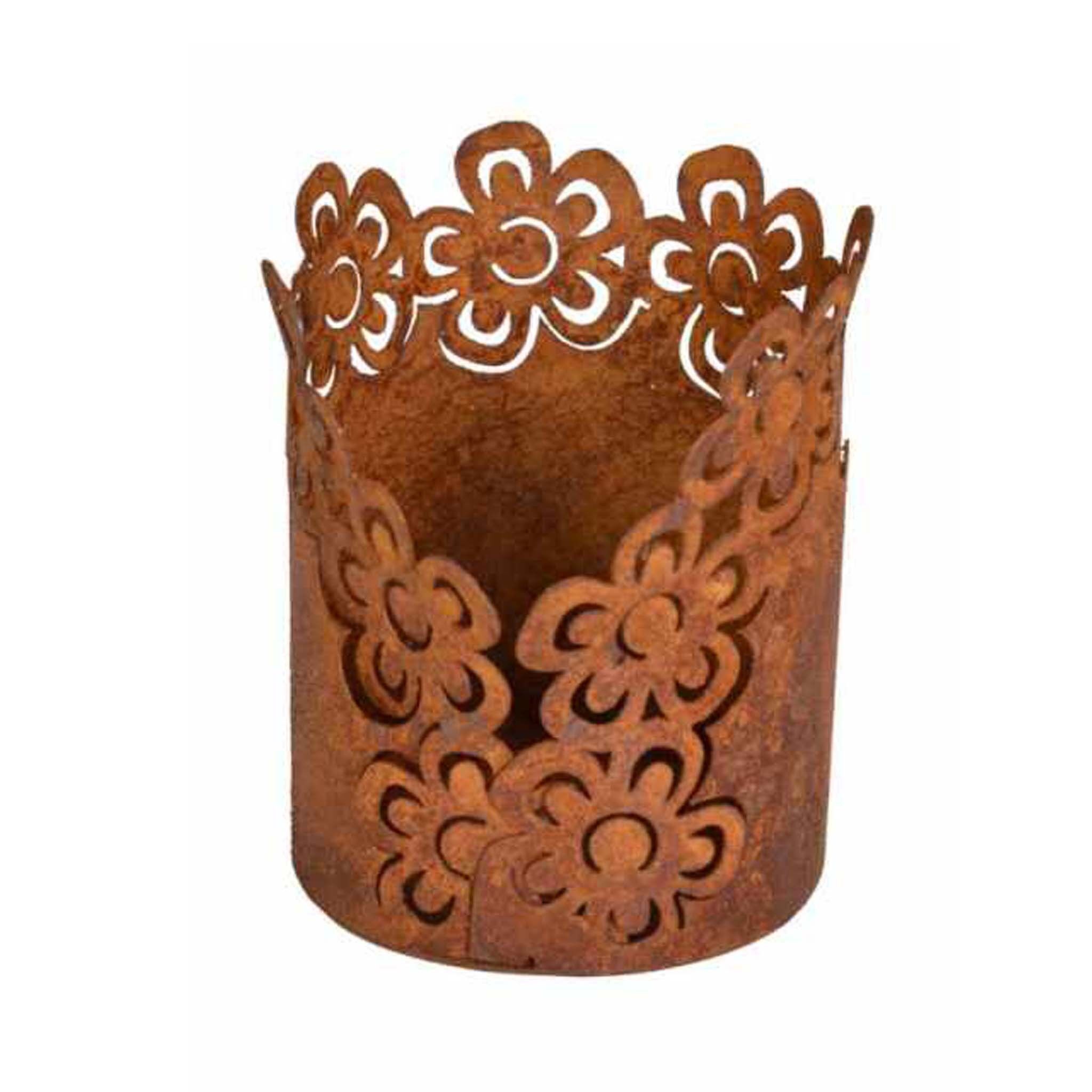 Lanterne avec fleur | Décoration de table au look rouille