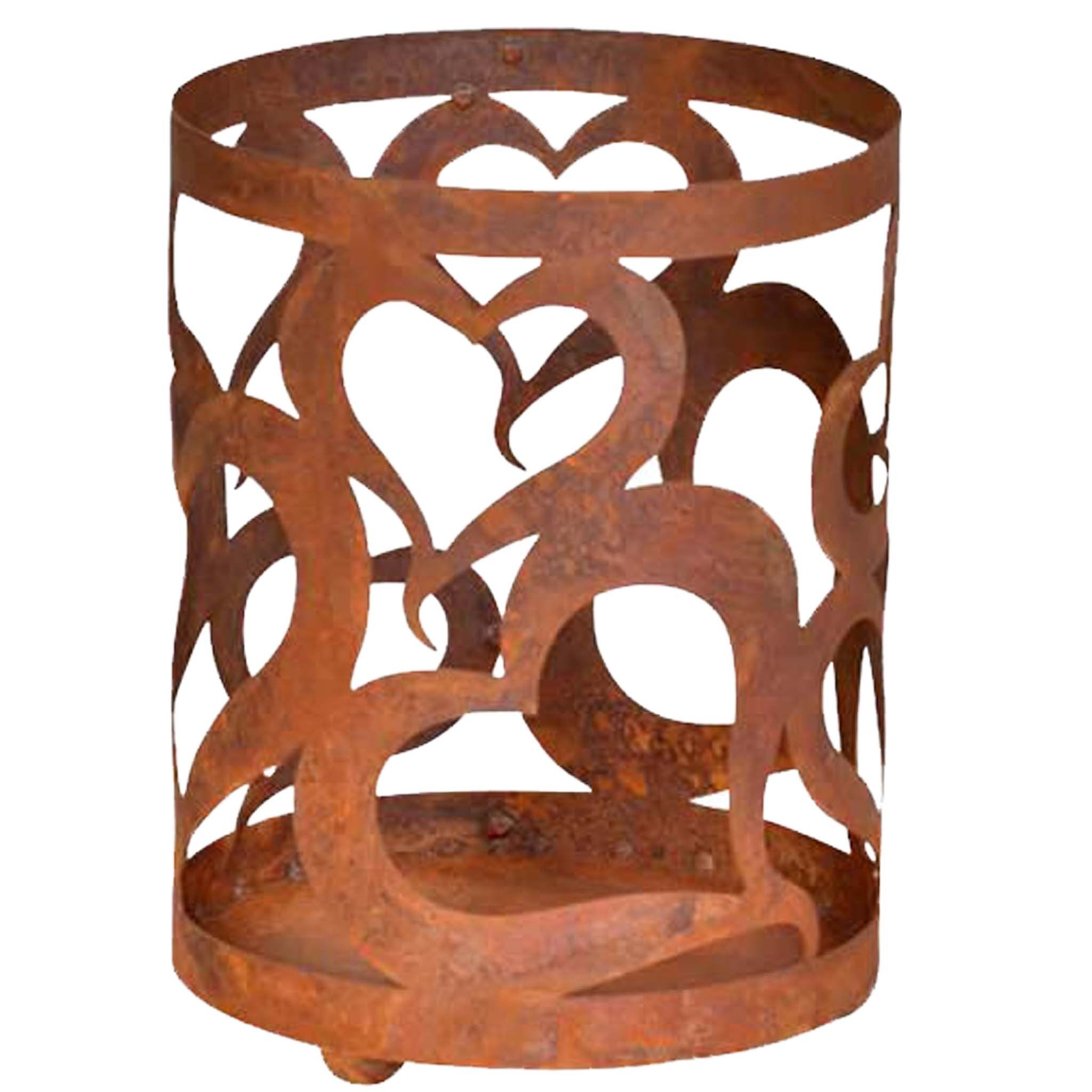 Herz Windlicht für Hochzeit und als Geschenkidee - Rost Metall Laterne mit Glaseinsatz