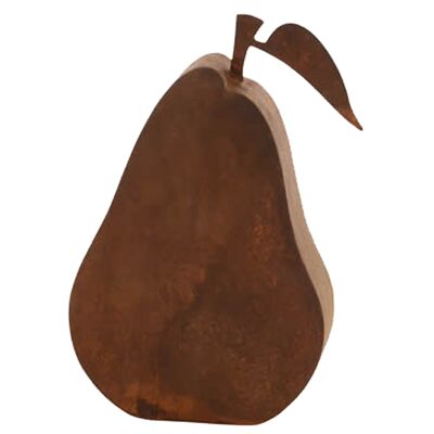 Rusty metal decorative pear - stylish 3D fruit for home and garden