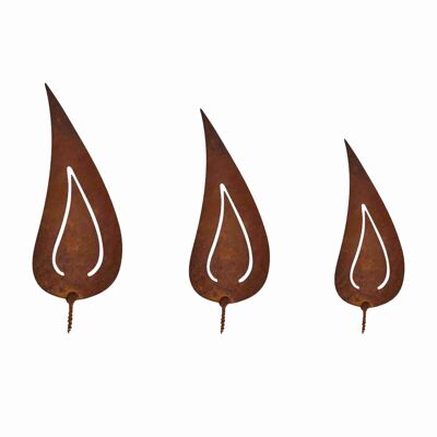 Flammes antirouille à visser dans le bois | Flamme décorative pour les décorations d'hiver et de Noël