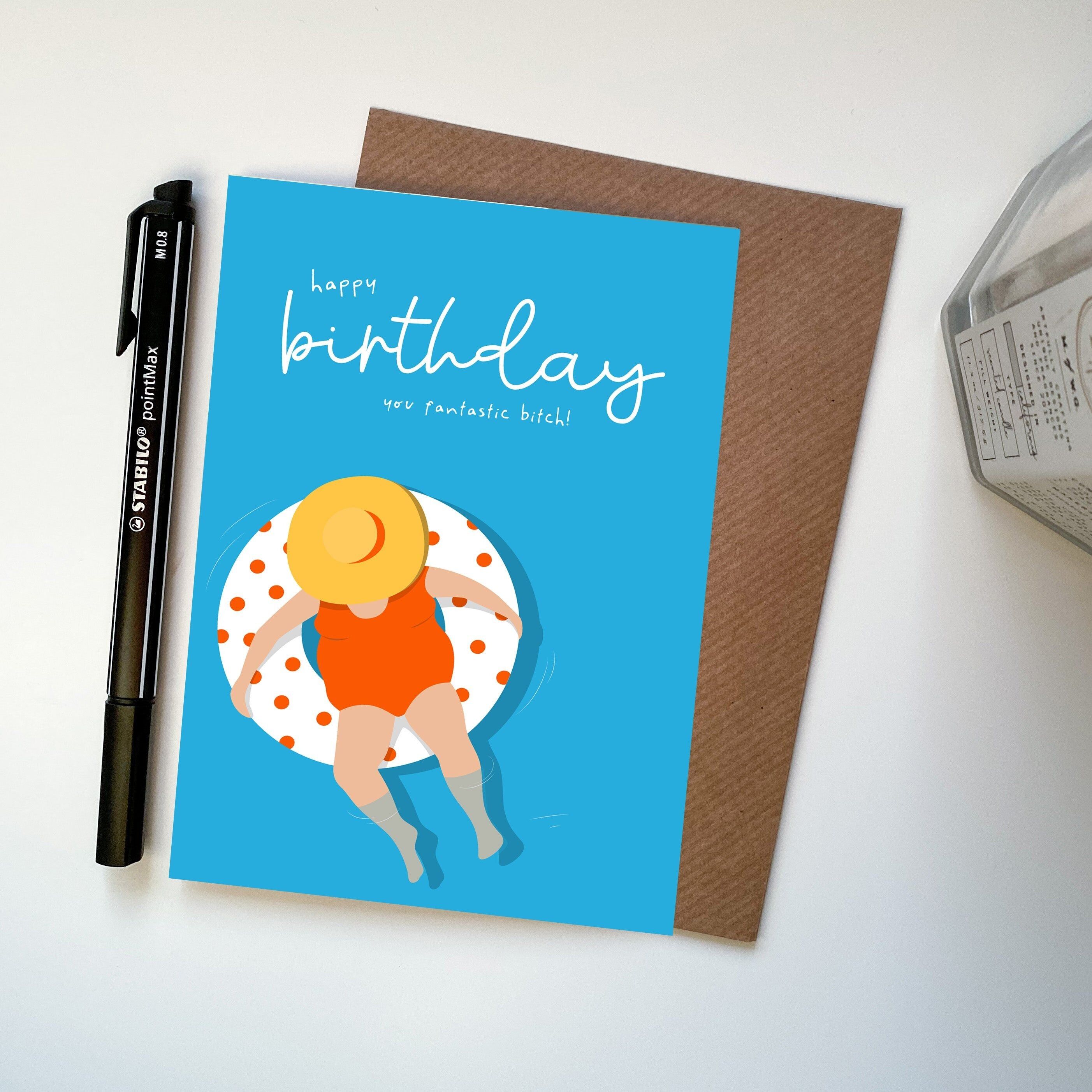 Buon compleanno Fantastic Bitch Funny Rude Card