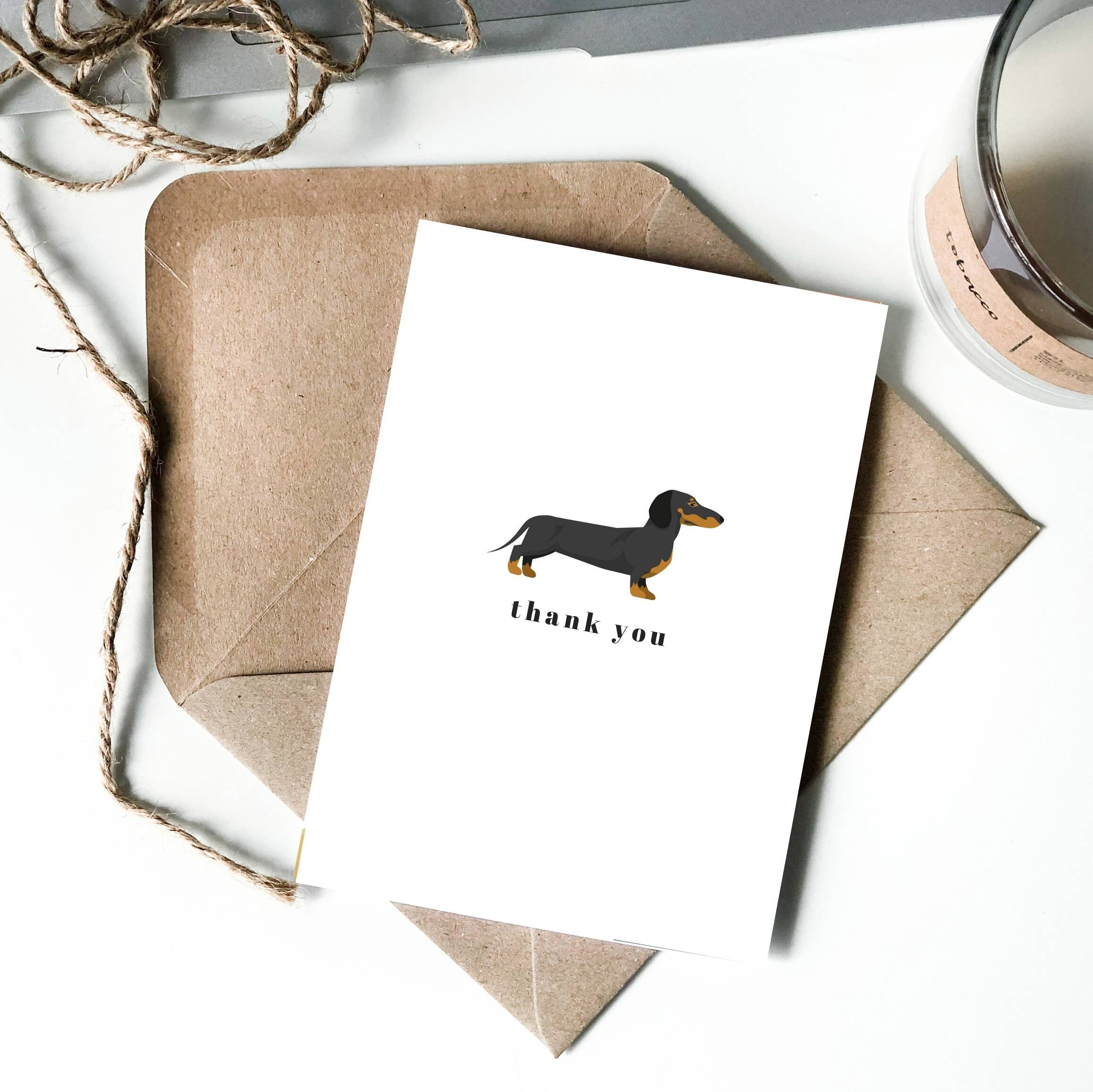 Biglietto di ringraziamento cane bassotto