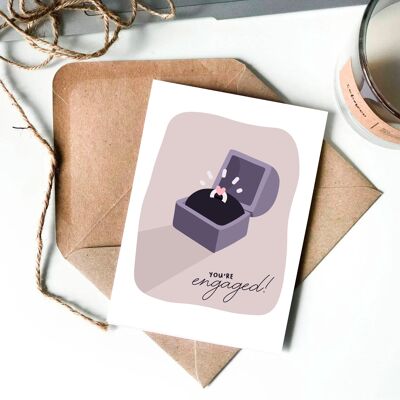 Estás comprometido Tarjeta de ilustración de anillo