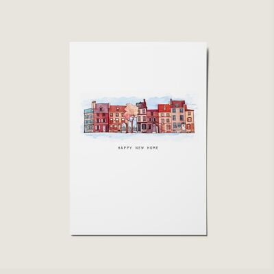 Carta illustrata colorata nuova casa