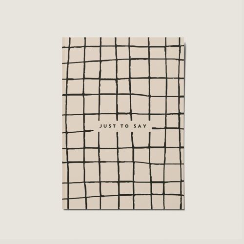 Just To Say Minimal Lines Nordic Card - Hamptons Series