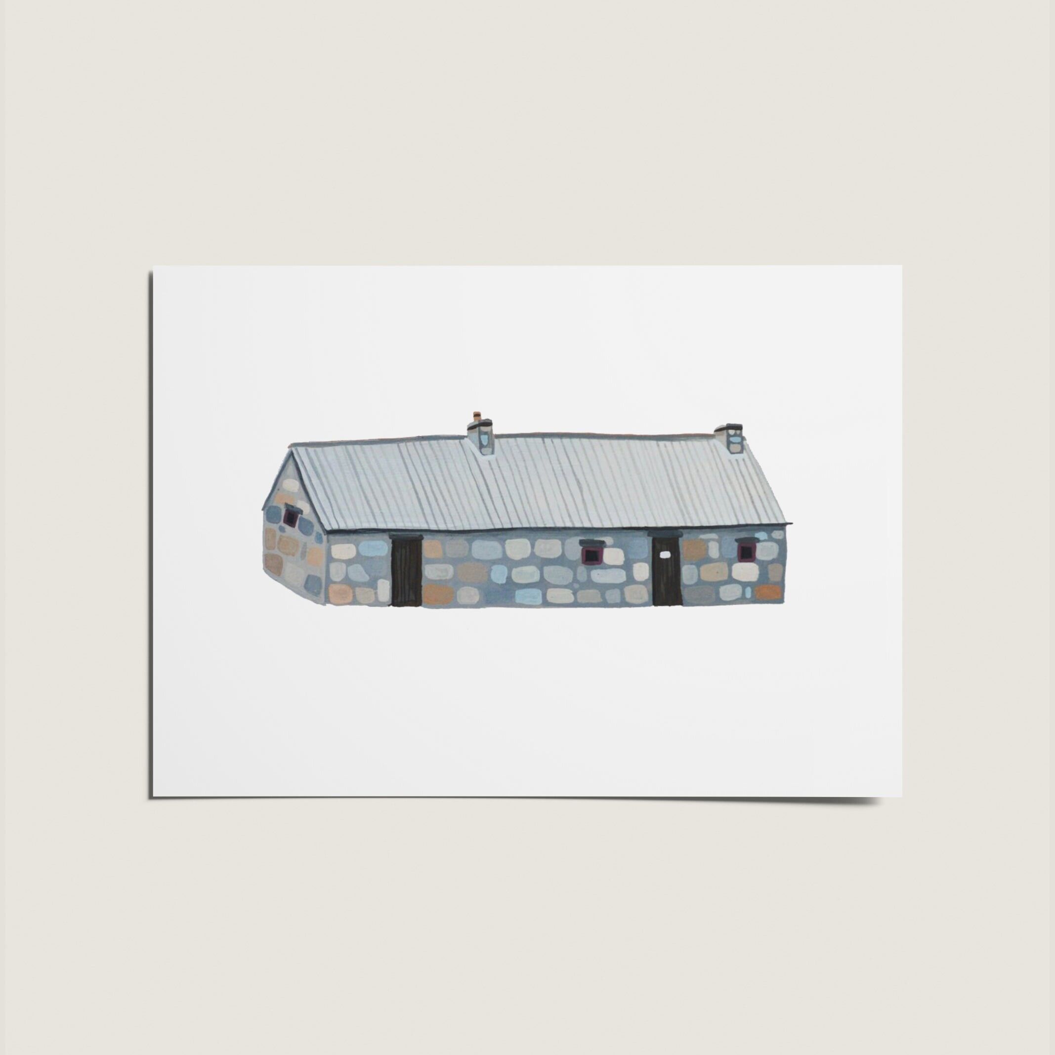 Biglietto illustrato per la nuova casa Scottish Bothie