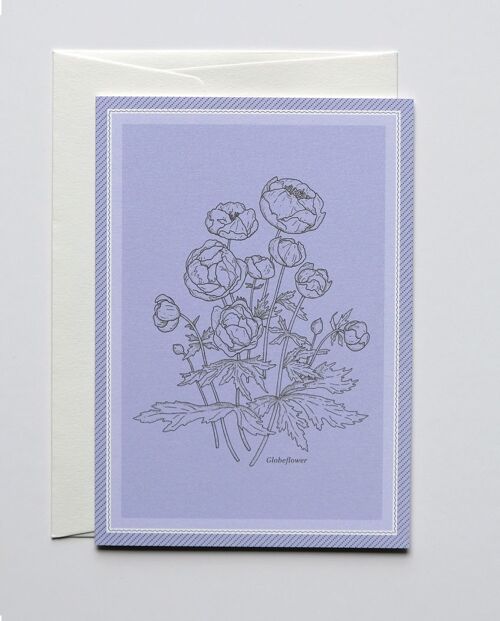 Grußkarte Globeflower, mit Umschlag