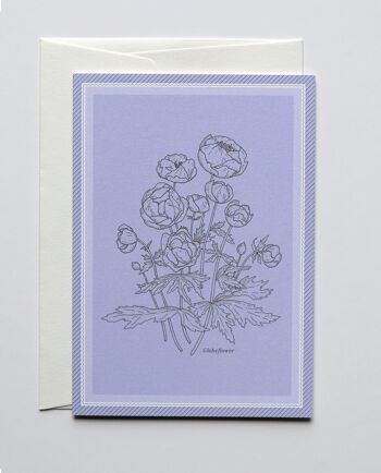 Carte de voeux Globeflower, avec enveloppe 1