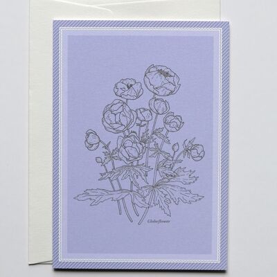 Grußkarte Globeflower, mit Umschlag