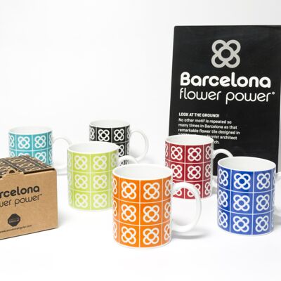 Mug Barcelona Flower 6 mugs multicolor