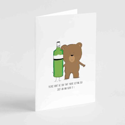 Gin And Bear It" Birthday Card