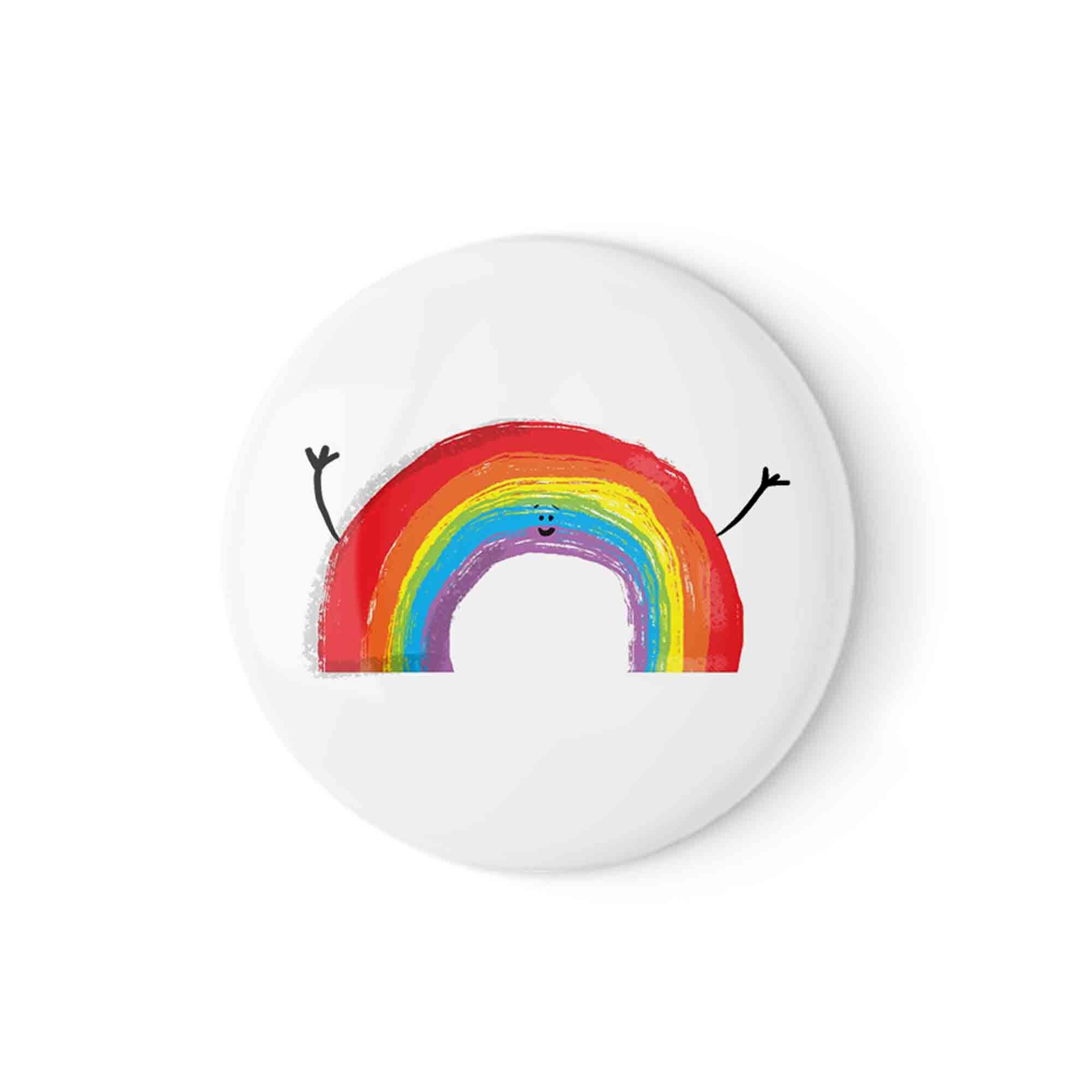 Happy Rainbow-Button-Abzeichen