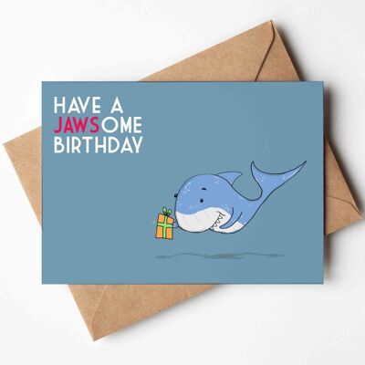 Passez un superbe anniversaire - Carte de vœux avec un requin