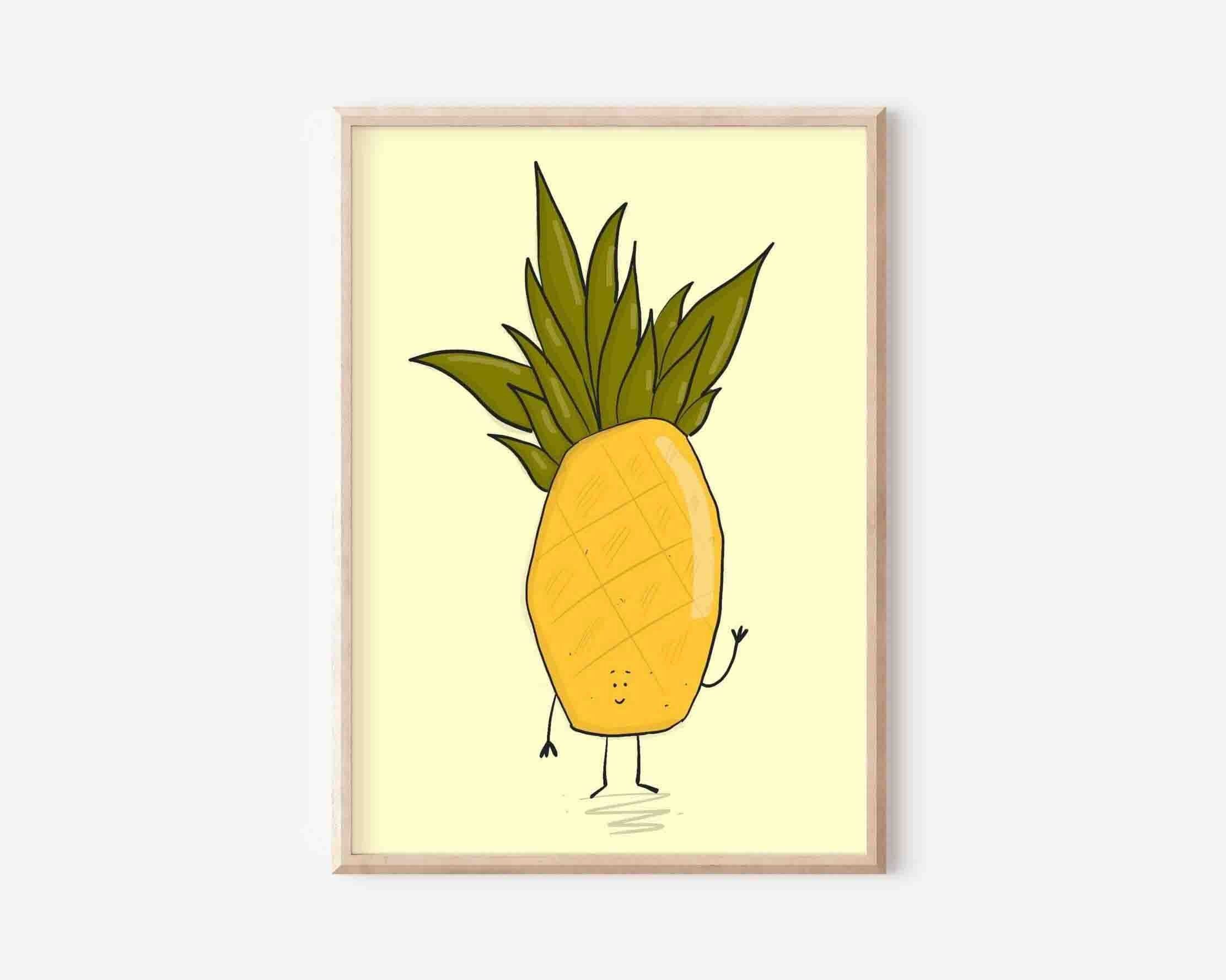 Impression d'art illustrée d'ananas