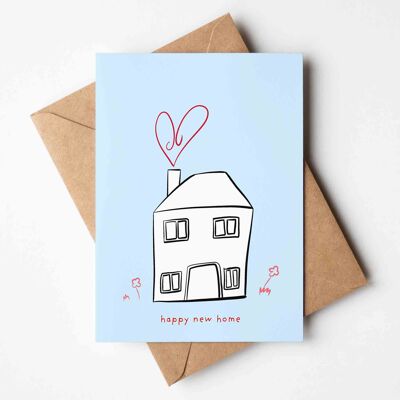 Carte de voeux pour une nouvelle maison heureuse