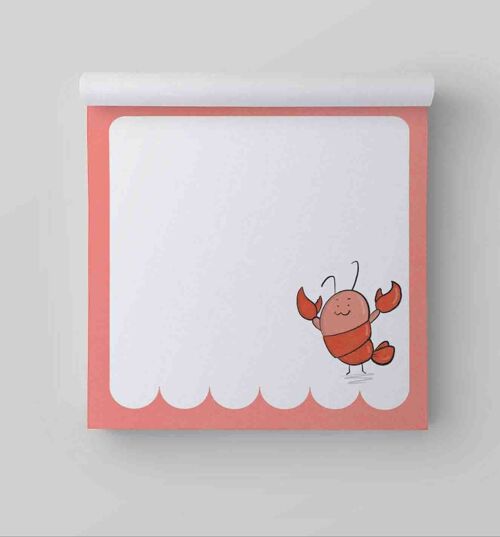 Square Lobster Notepad Memo Pad