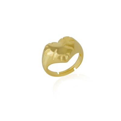 Anello con sigillo a forma di cuore in argento sterling