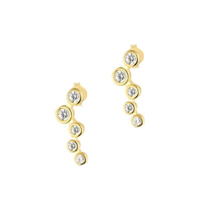 Orecchini a bottone a forma di ammasso di stelle in argento sterling