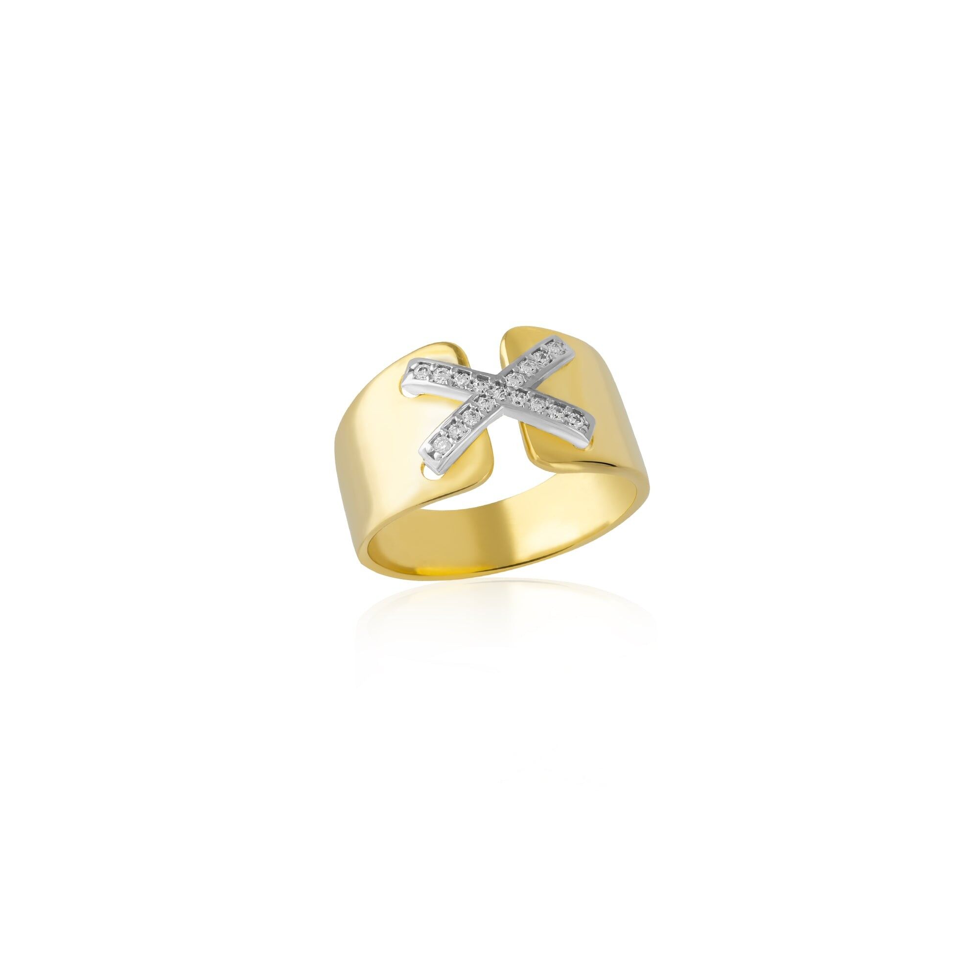 Anello con sigillo in argento sterling X oro vermeil