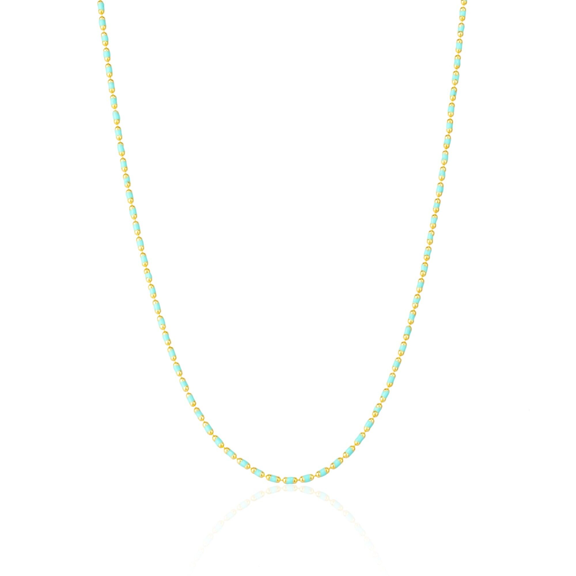 Collana colorata con perline in smalto Eau de Nil Mine