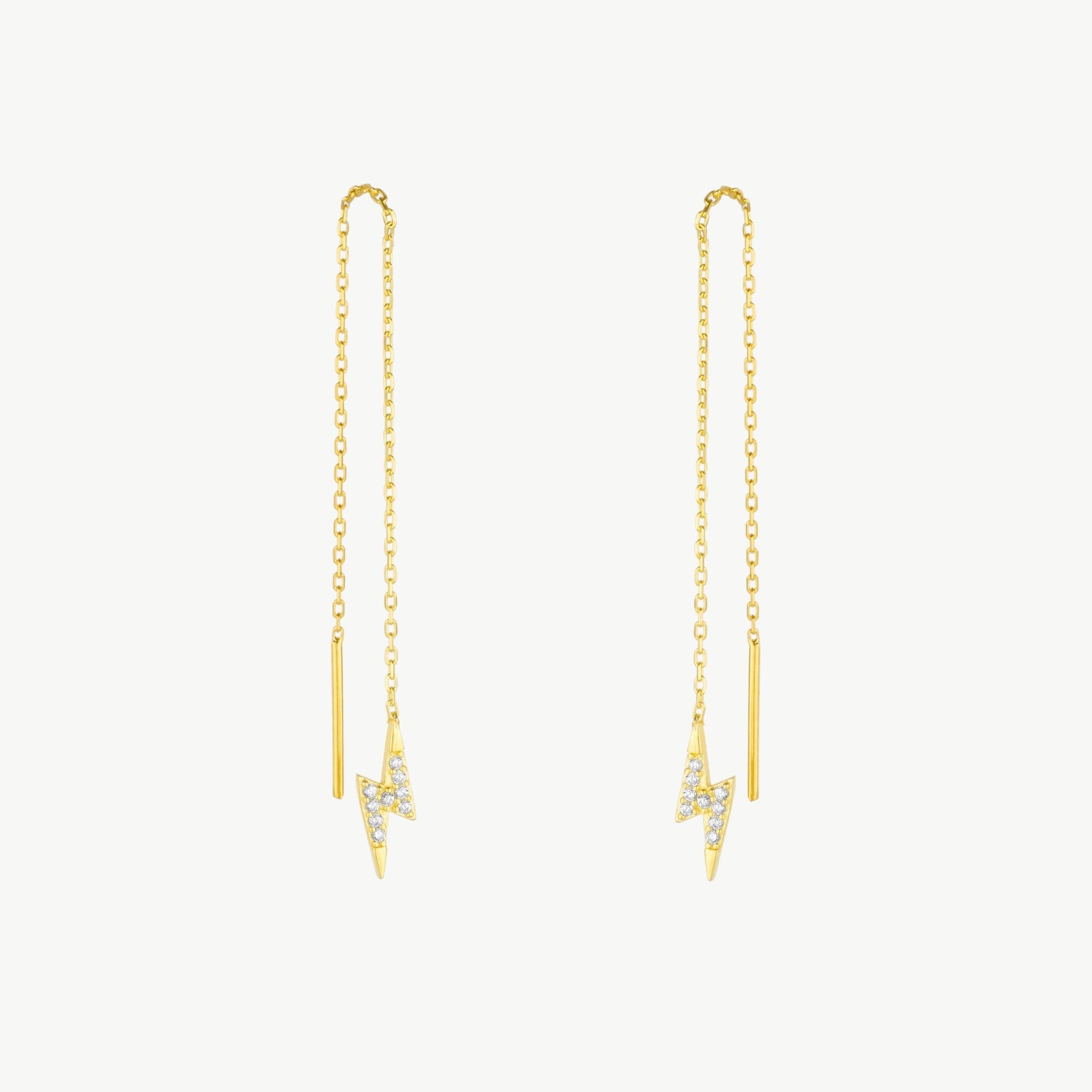 Orecchini pendenti a forma di fulmine in argento sterling - coppia