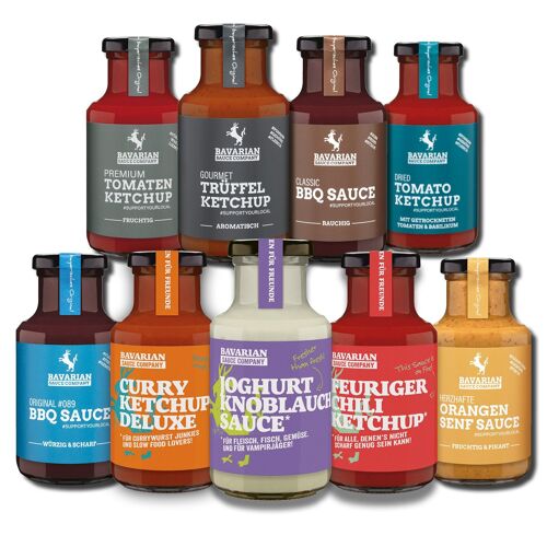 Saucenfreunde Set - unsere sechs Saucenklassiker und drei neuen Sorten für jeden Anlass