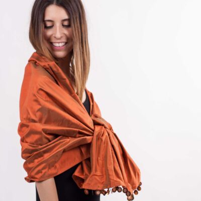 Orange Wild Natural Silk Stole