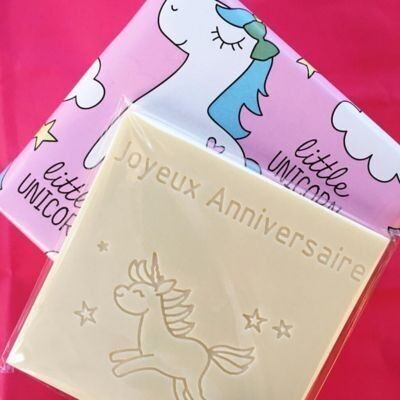 The crunchy cards | Engraved chocolate Unicorn Birthday | Milk or dark chocolate bar | Personalized chocolate without coloring | Gift card