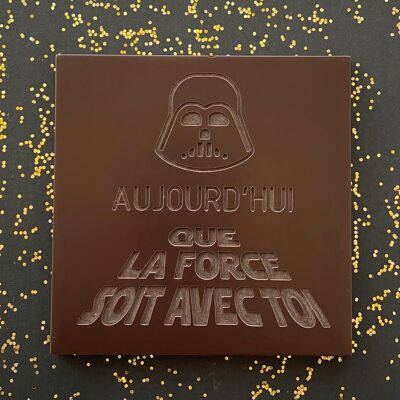 The crunchy cards | STAR WARS engraved chocolate May the force be with you | Milk or dark chocolate bar | Personalized chocolate without coloring | Gift card