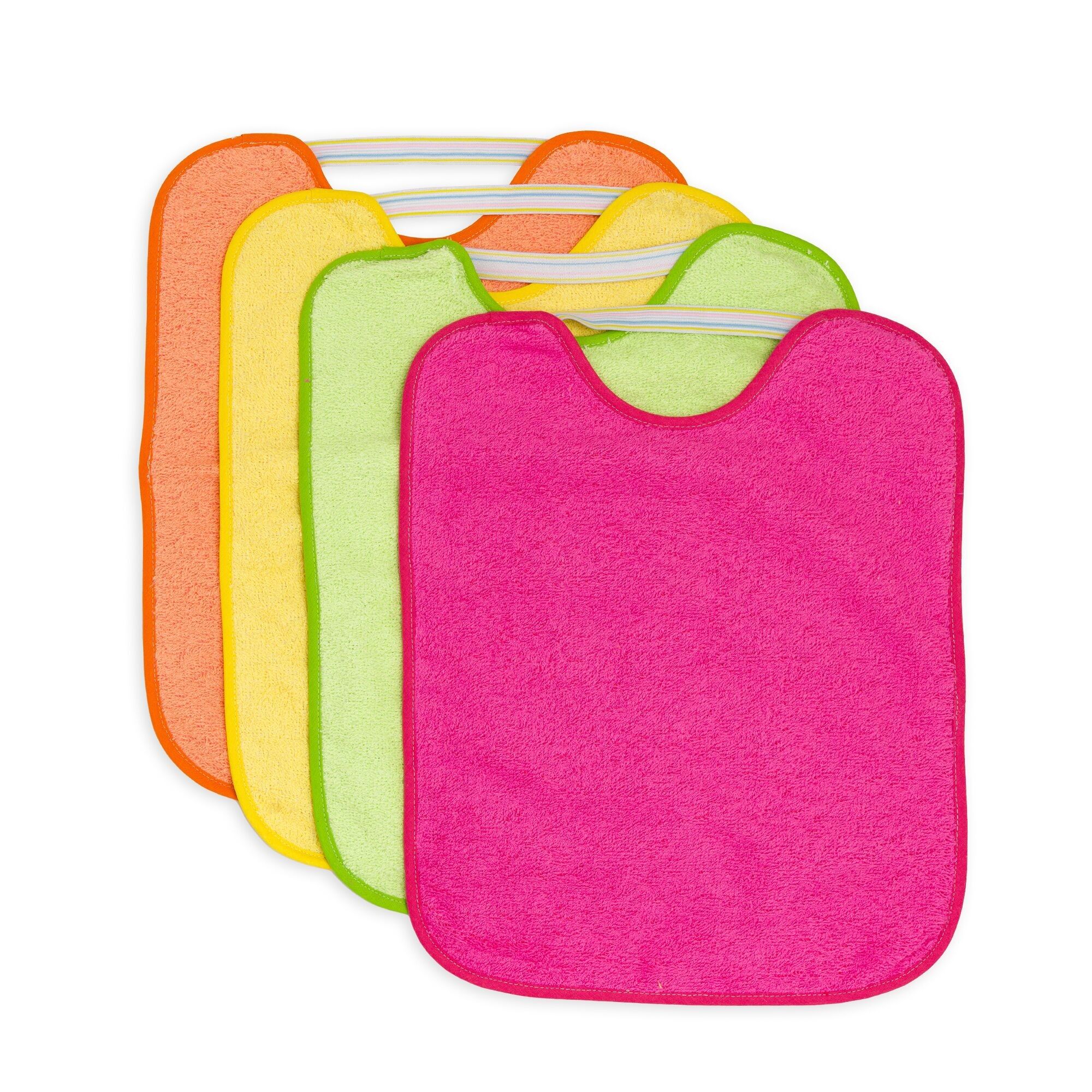 Tu TIN | Confezione 4 Bavaglini Impermeabili 12,32x36 cm, Colori Forti | Bavaglini per neonati da 18 a 24 Mesi Unisex | Bavaglino impermeabile