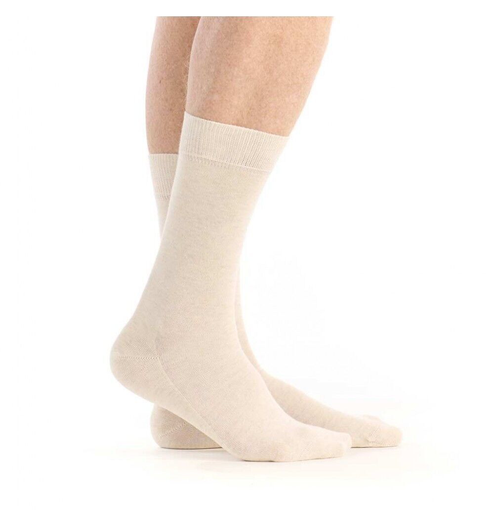 Calzino tinta unita in cotone ecrù