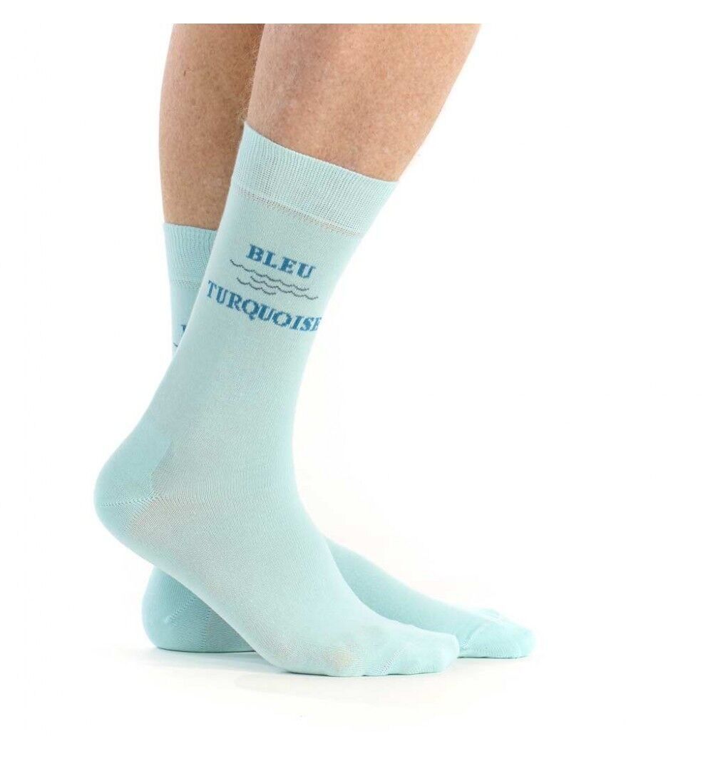 calzino blu turchese