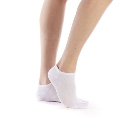 Calcetines ultracortos de algodón orgánico blanco