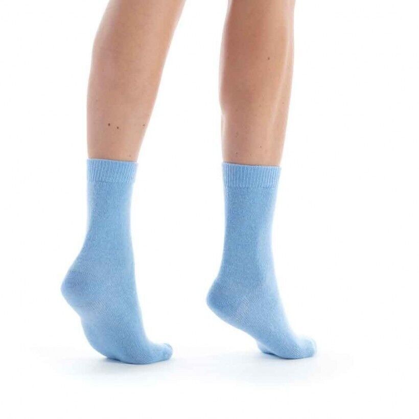 Calza da donna blu in cashmere