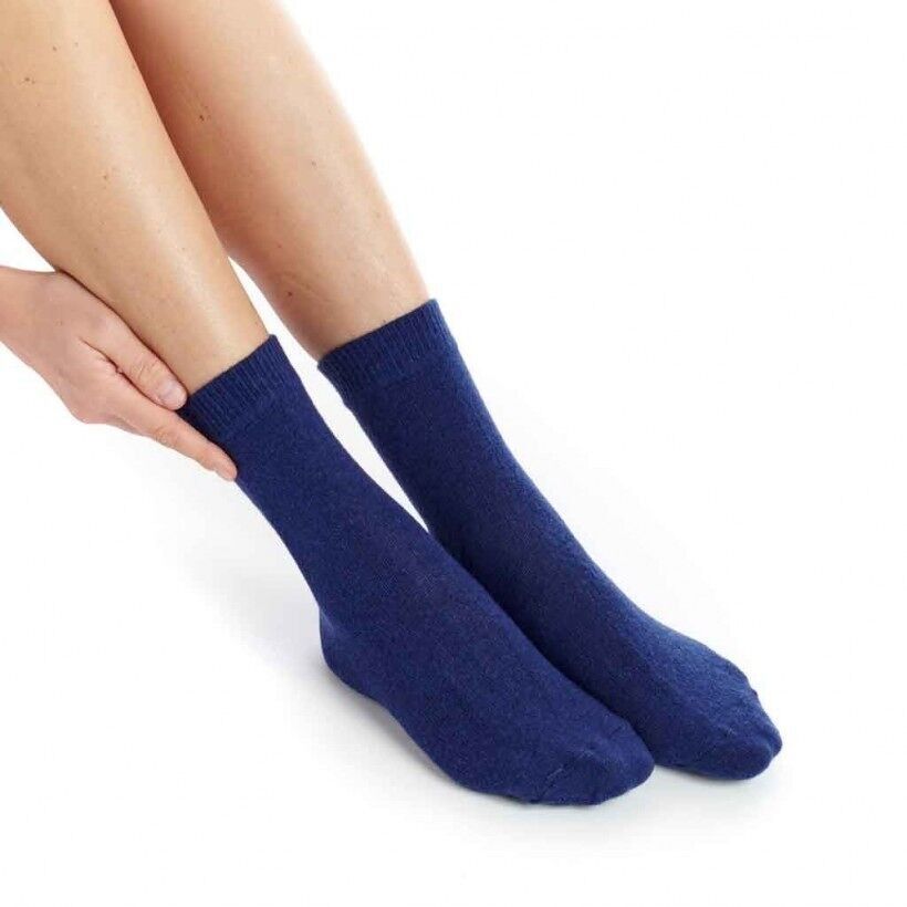 Women's navy cashmere sock