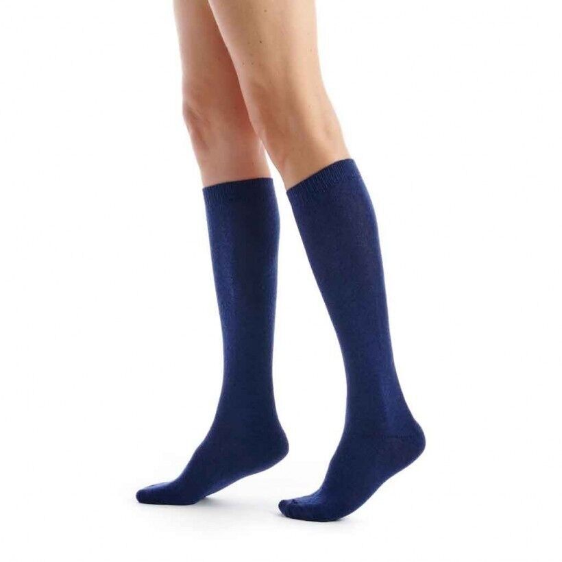 Navy cashmere knee-highs
