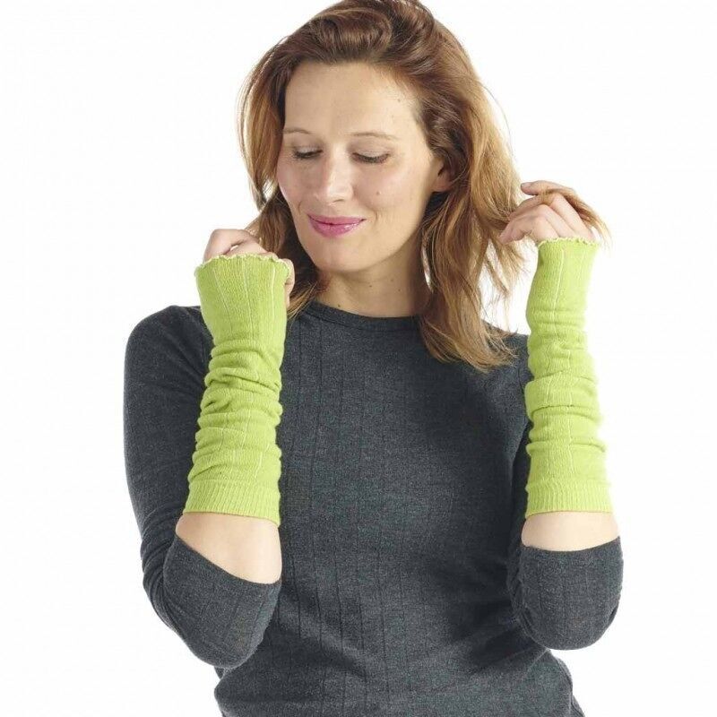 Guanto in lana cashmere anice