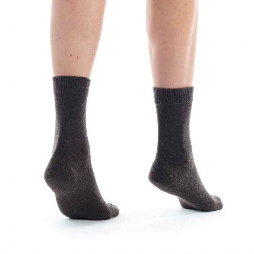 Calzino da donna in cashmere marrone