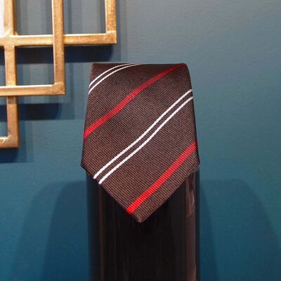 Cravate - rayé marron rouge